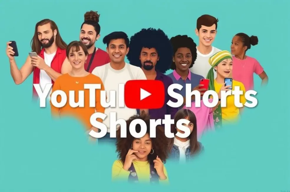 Criadores de conteúdo engajados na produção de YouTube Shorts.